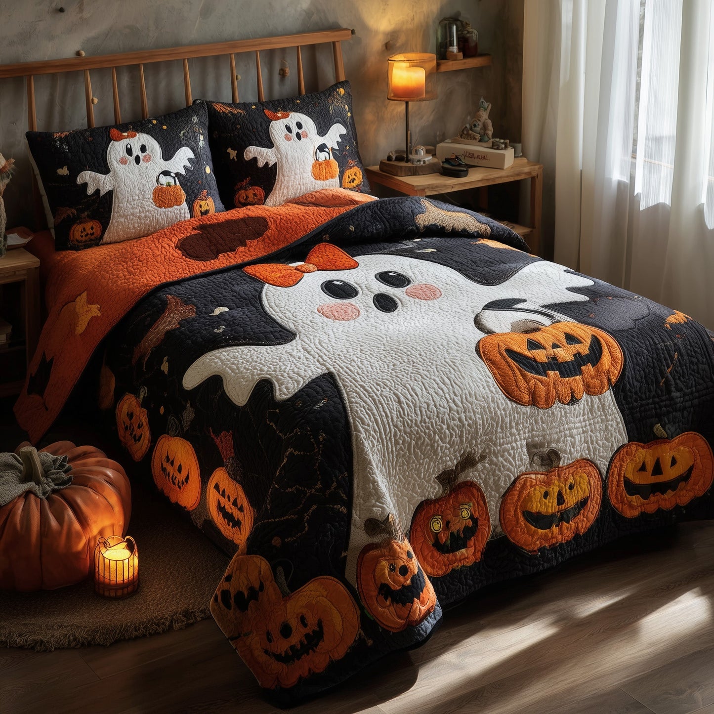 Ghostly Giggles 3-Piece Quilted Bedding Set GFTOMA3794