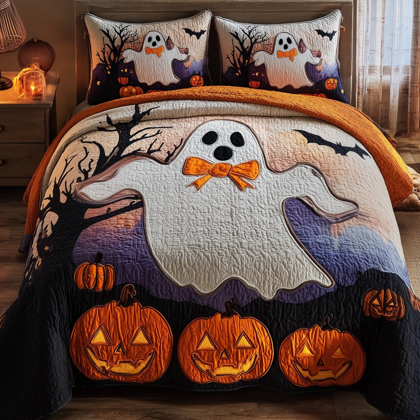 Ghostly Giggles 3-Piece Quilted Bedding Set GFTOMA3796