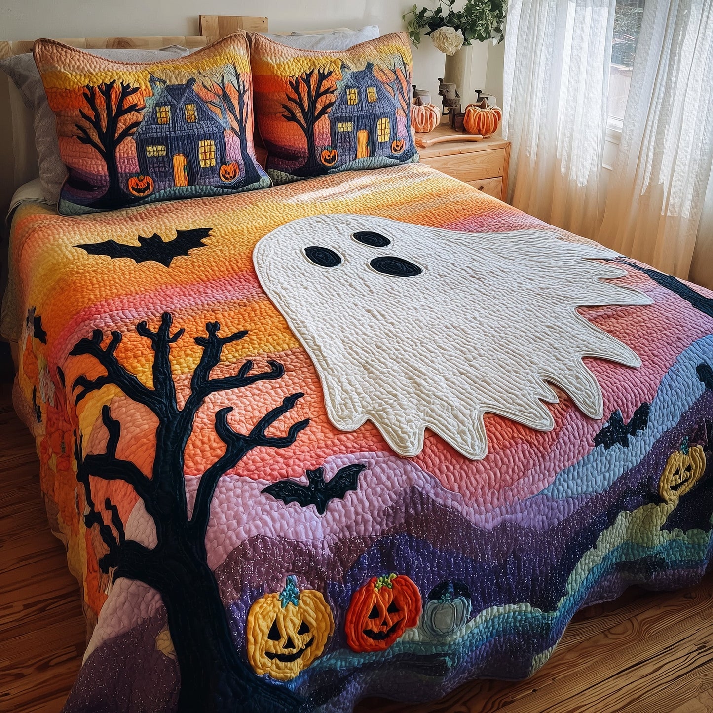 Ghostly Giggles 3-Piece Quilted Bedding Set GFTOMA3798