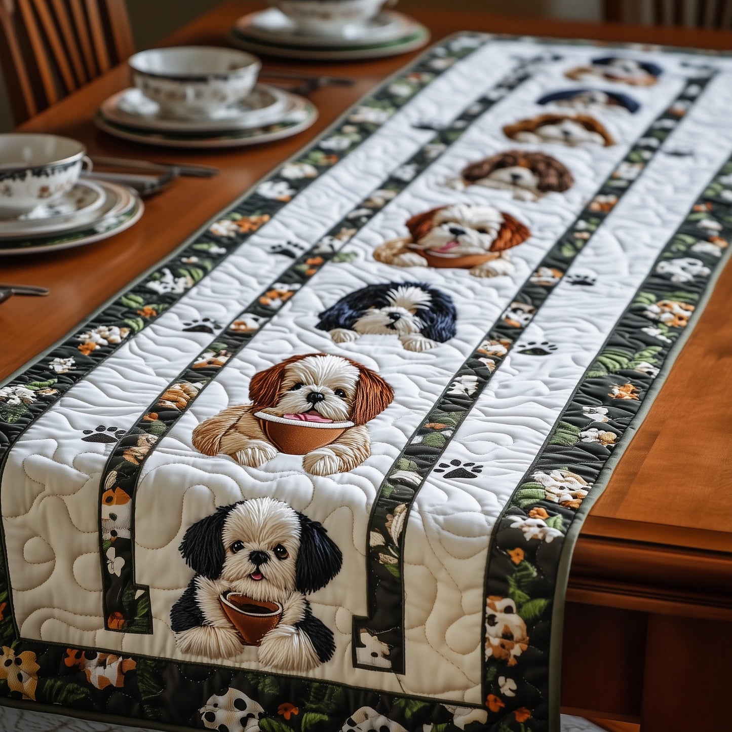 Shih Tzu Quilted Table Runner GFTOMA385