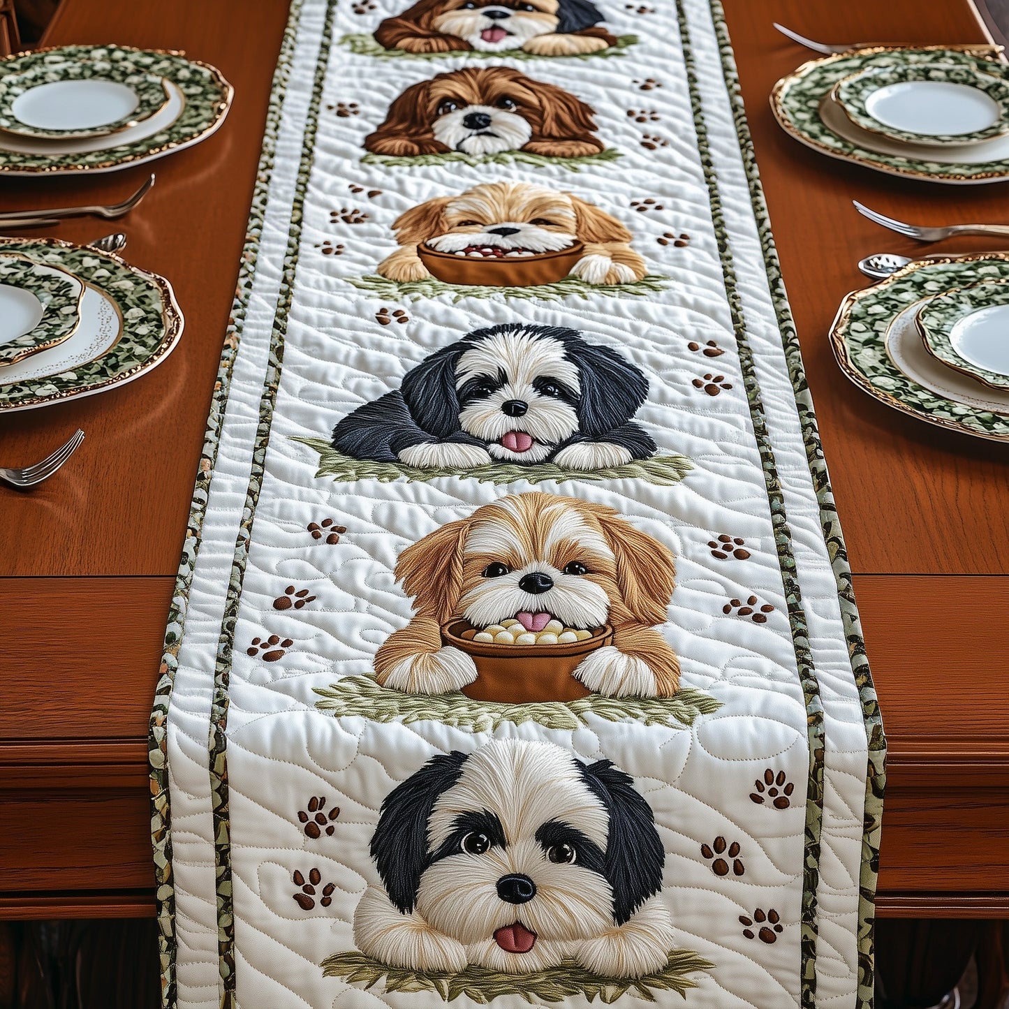 Shih Tzu Quilted Table Runner GFTOMA387