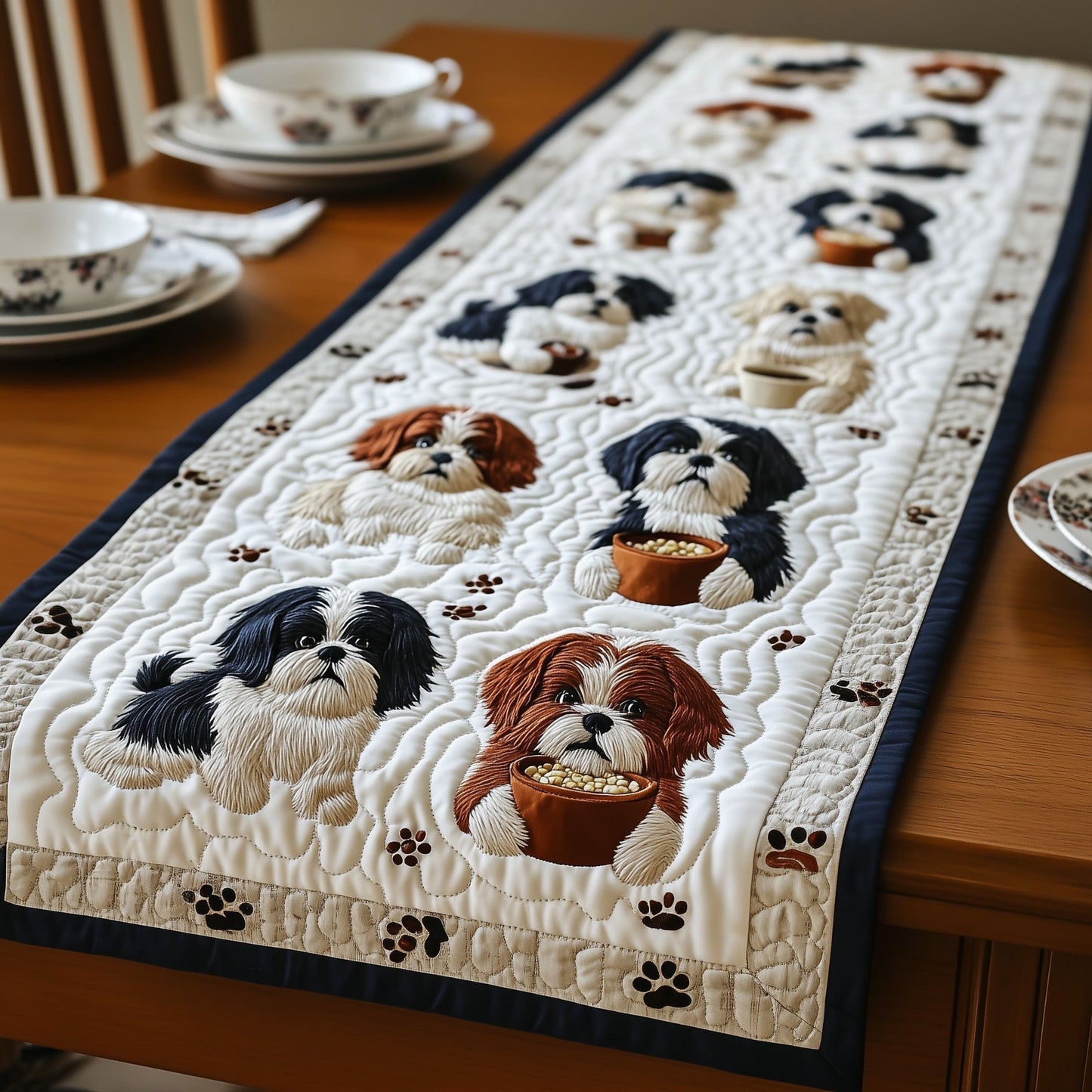 Shih Tzu Quilted Table Runner GFTOMA388