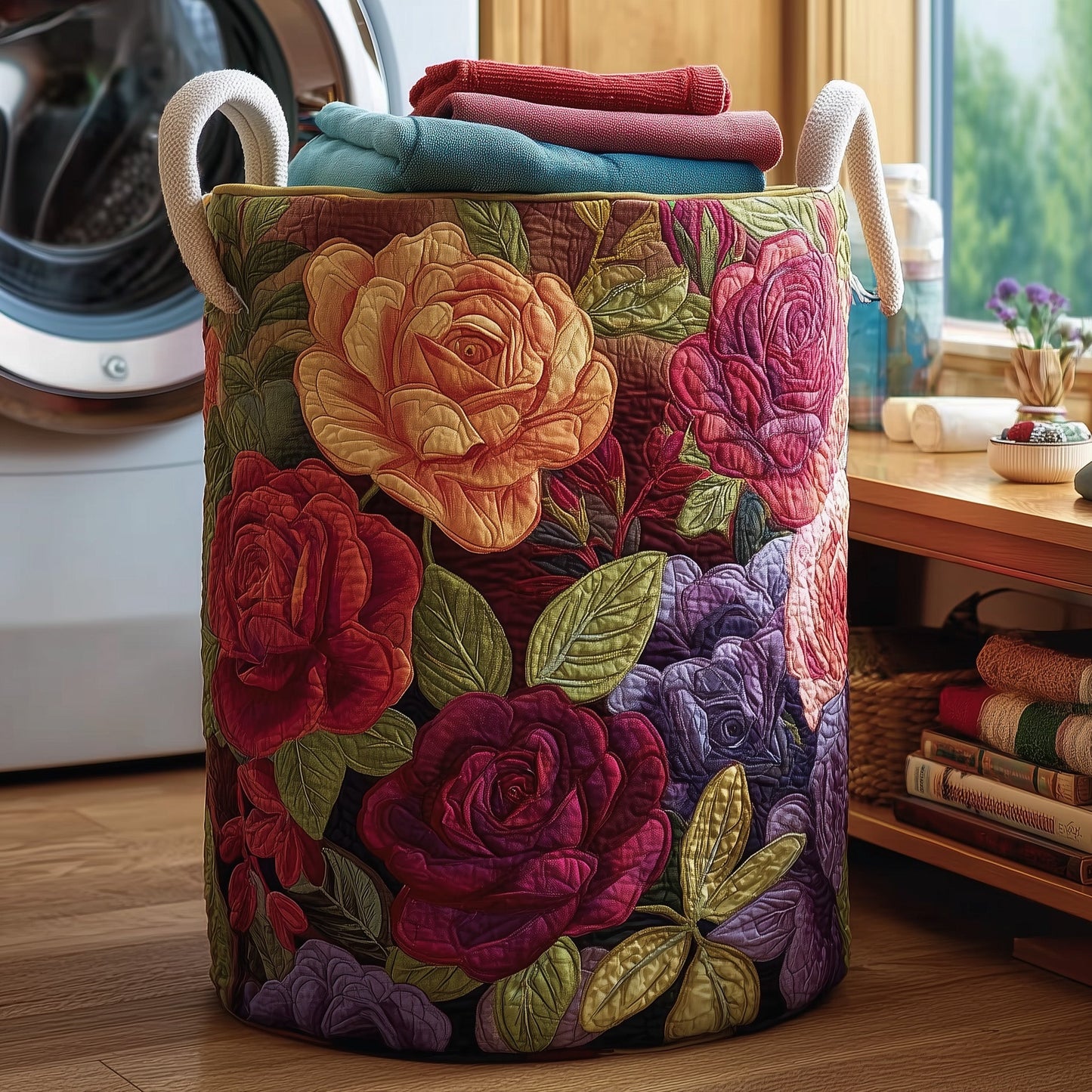 Rose Quilted Laundry Basket GFTOMA3924