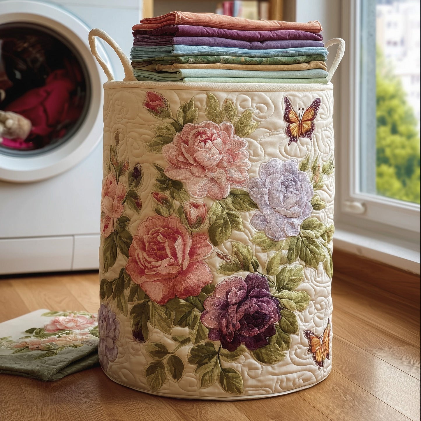 Rose Quilted Laundry Basket GFTOMA3925