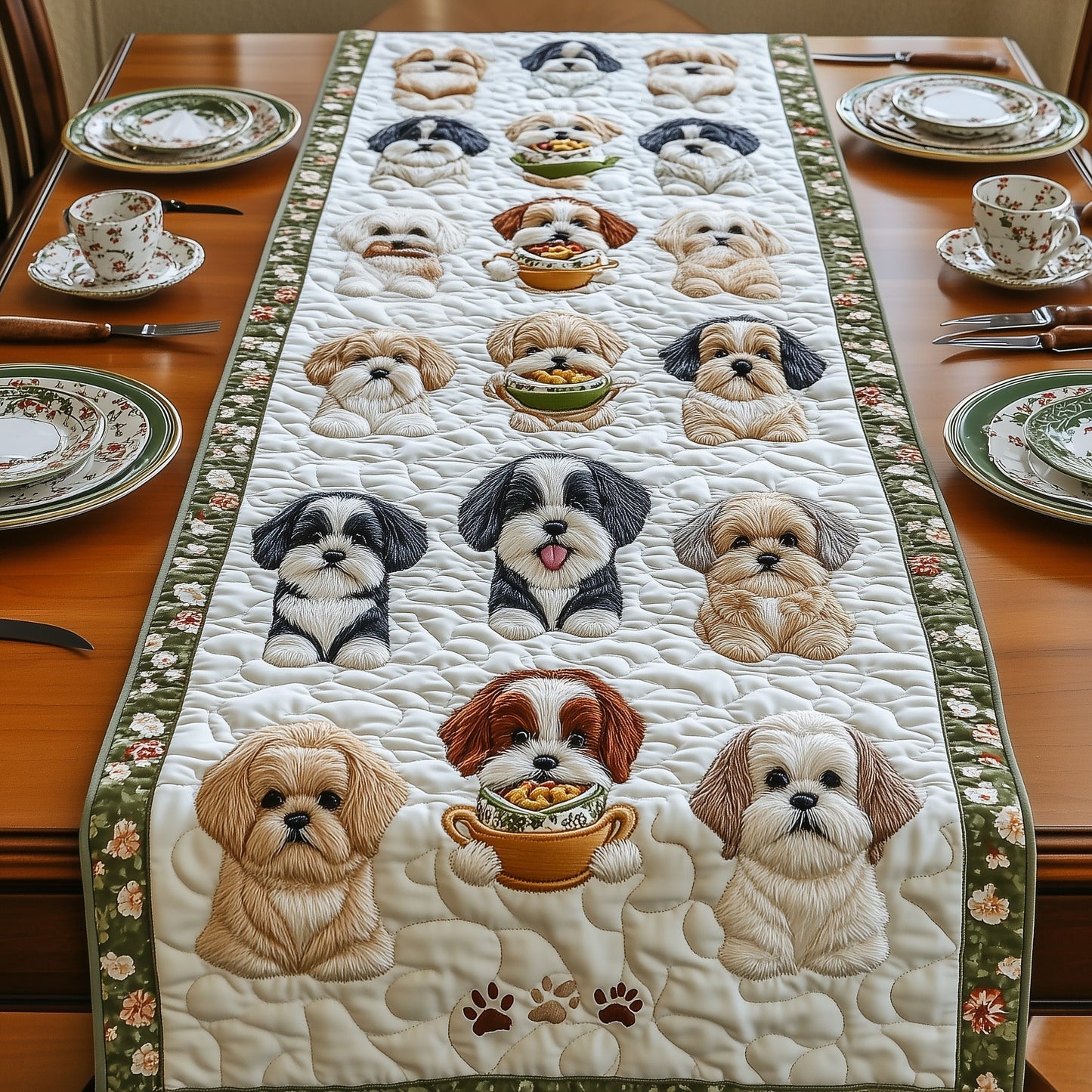 Shih Tzu Quilted Table Runner GFTOMA392