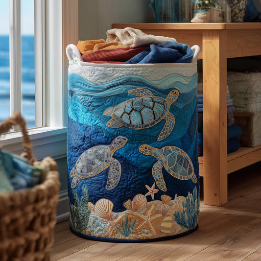 Turtle Quilted Laundry Basket GFTOMA3934