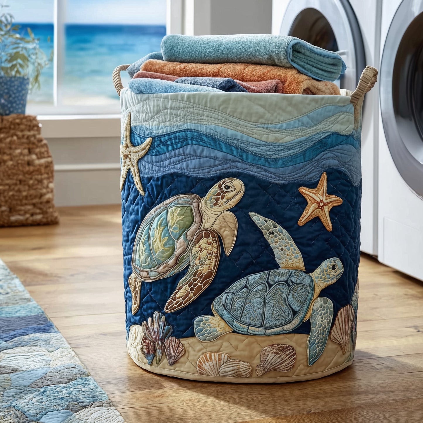 Turtle Quilted Laundry Basket GFTOMA3938
