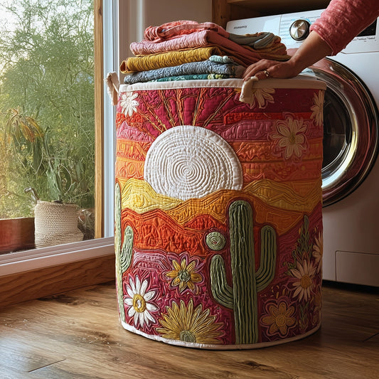 Cactus Sunset Quilted Laundry Basket GFTOMA3947