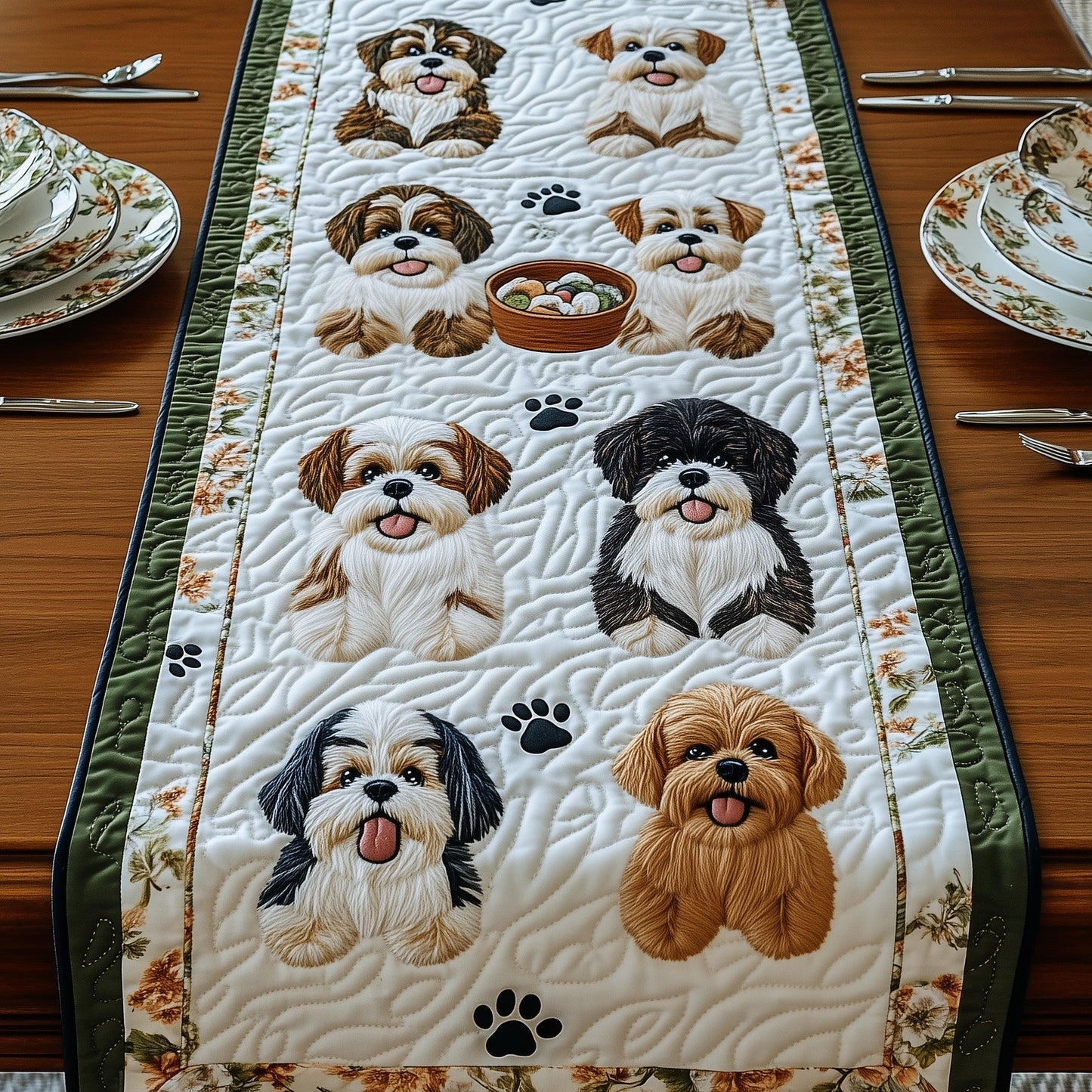 Shih Tzu Quilted Table Runner GFTOMA394