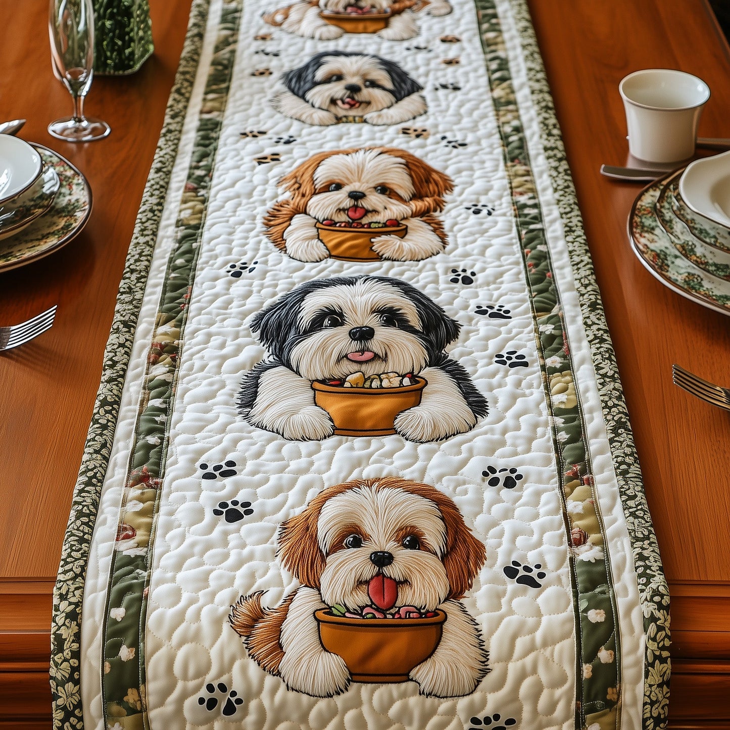 Shih Tzu Quilted Table Runner GFTOMA396