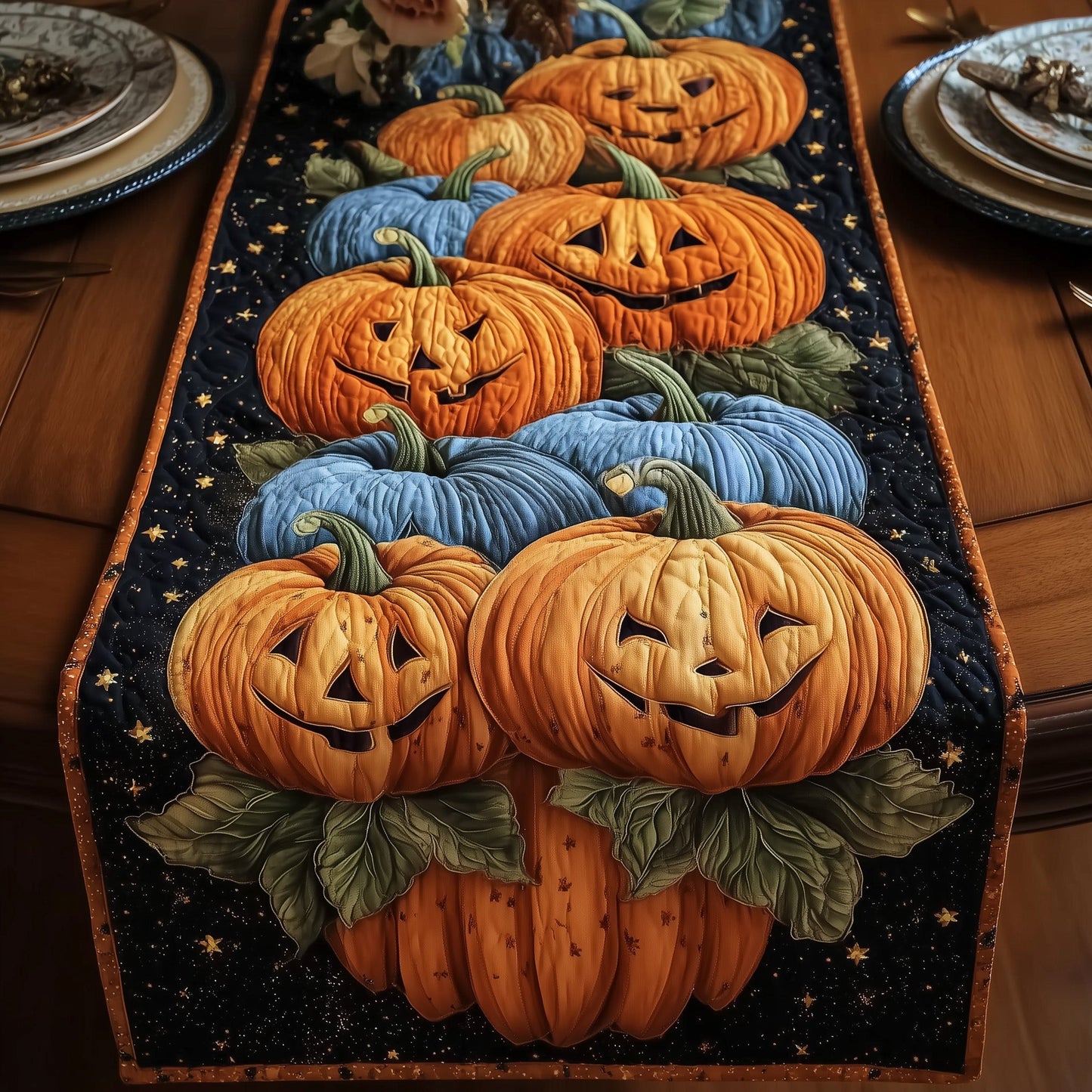 Spooky Pumpkin Quilted Table Runner GFTOMA3977