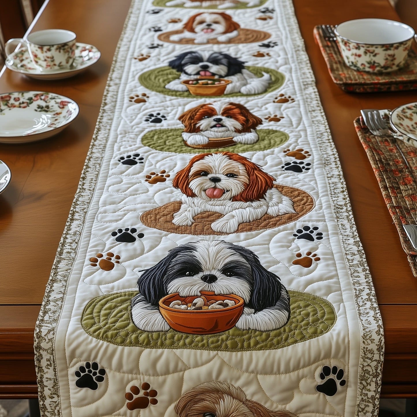 Shih Tzu Quilted Table Runner GFTOMA399