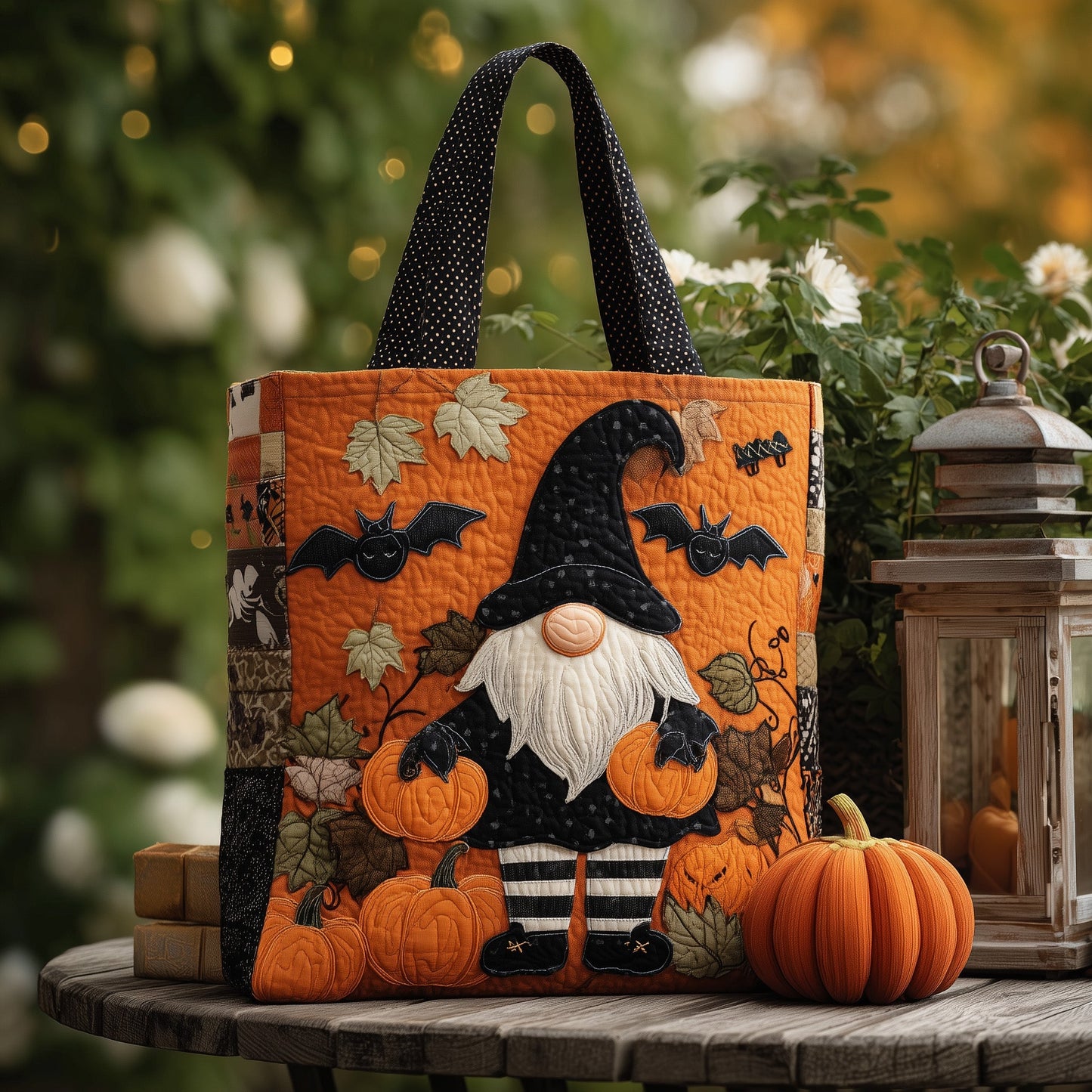 Spooky Gnome Quilted Tote Bag GFTOMA4015