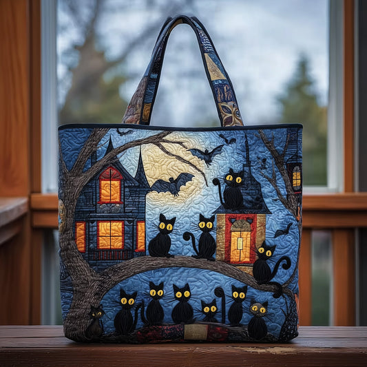 Midnight Cat Quilted Tote Bag GFTOMA4019