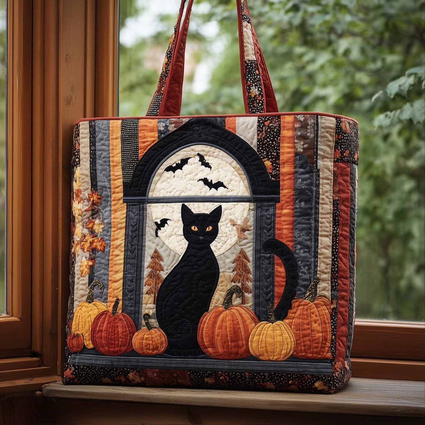 Midnight Cat Quilted Tote Bag GFTOMA4022
