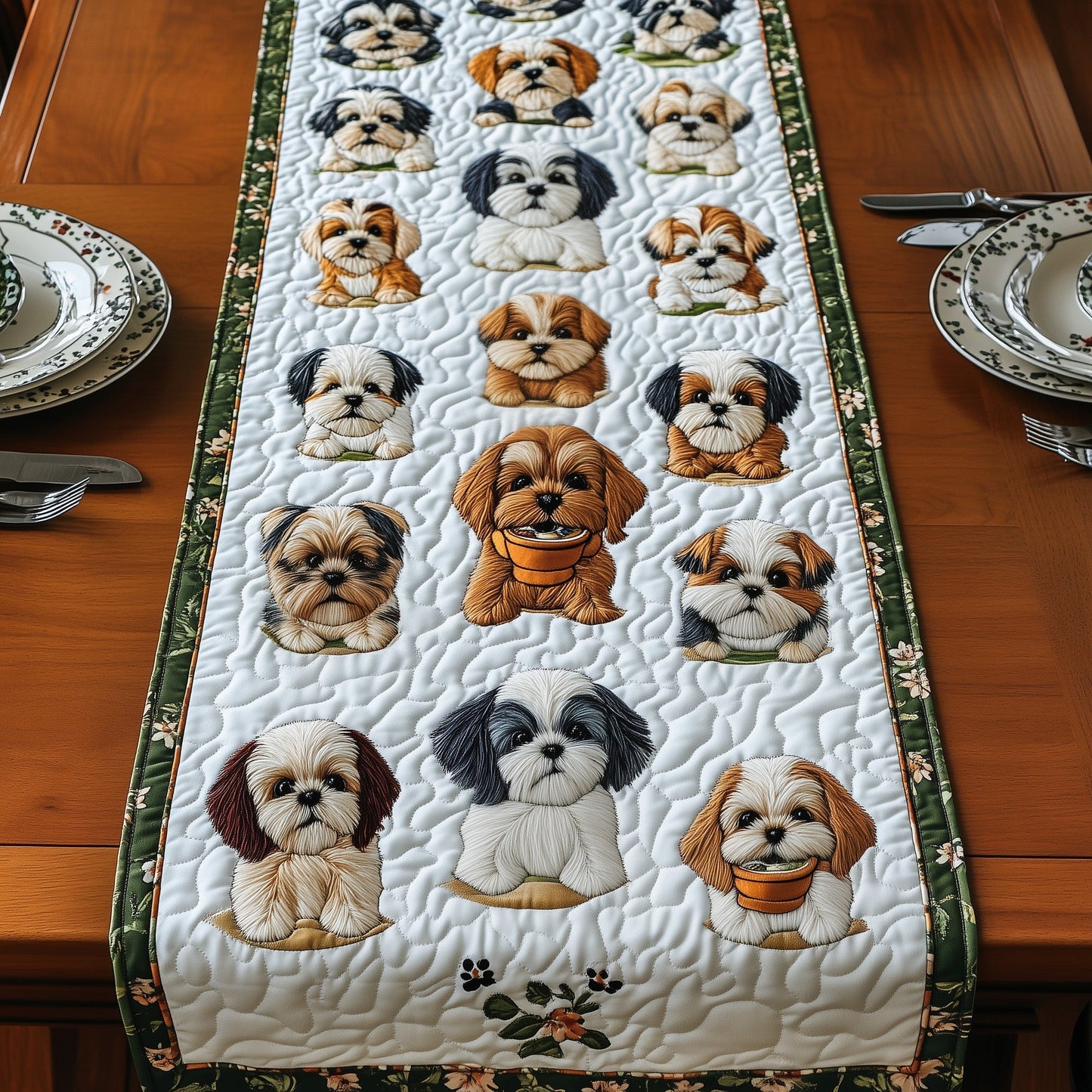 Shih Tzu Quilted Table Runner GFTOMA402