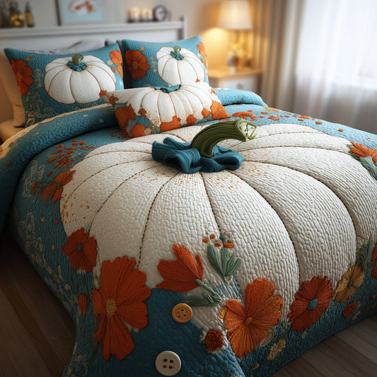 Pumpkin Haven 3-Piece Quilted Bedding Set GFTOMA4039