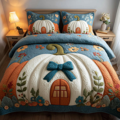 Pumpkin Haven 3-Piece Quilted Bedding Set GFTOMA4040
