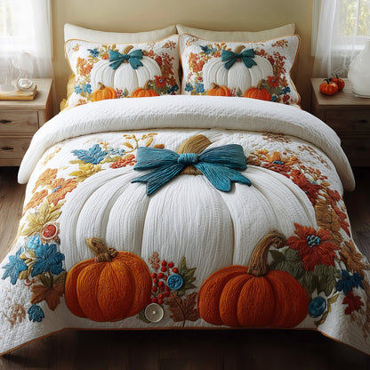 Pumpkin Haven 3-Piece Quilted Bedding Set GFTOMA4041