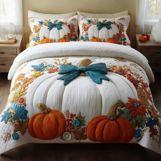 Pumpkin Haven 3-Piece Quilted Bedding Set GFTOMA4041