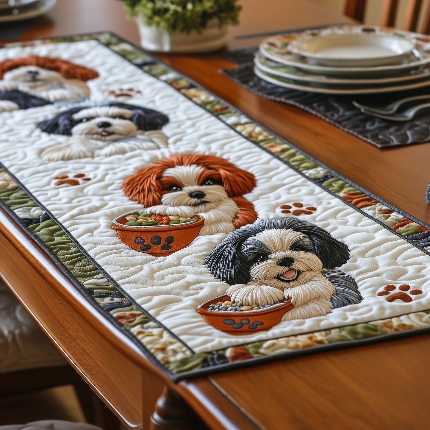 Shih Tzu Quilted Table Runner GFTOMA404
