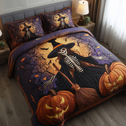 Spooky Witch 3-Piece Quilted Bedding Set GFTOMA4050