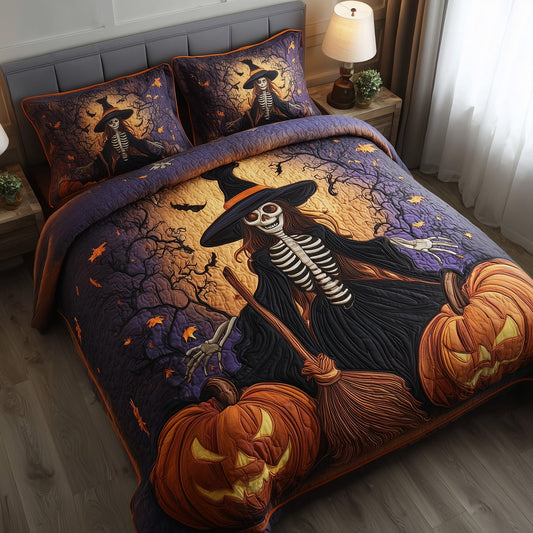 Spooky Witch 3-Piece Quilted Bedding Set GFTOMA4050