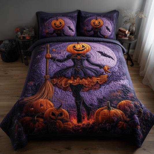 Spooky Witch 3-Piece Quilted Bedding Set GFTOMA4053