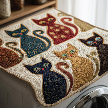 Whimsical Cat Quilted Washer and Dryer Cover GFTOMA4074