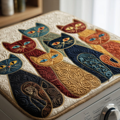 Whimsical Cat Quilted Washer and Dryer Cover GFTOMA4075