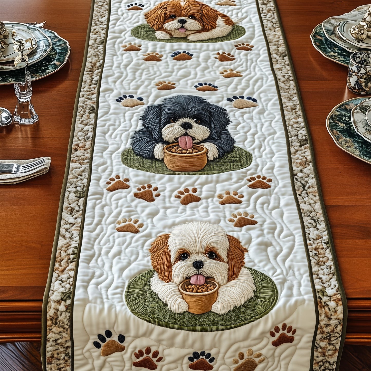 Shih Tzu Quilted Table Runner GFTOMA407