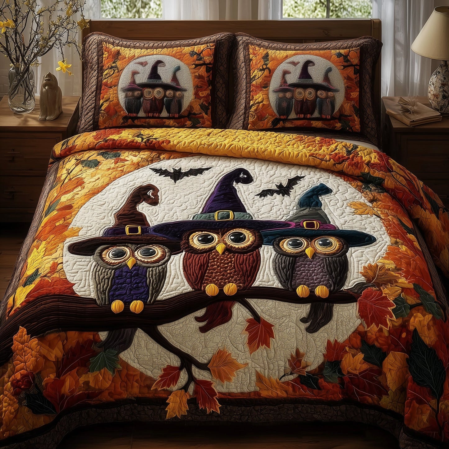 Enchanted Owl 3-Piece Quilted Bedding Set GFTOMA4087