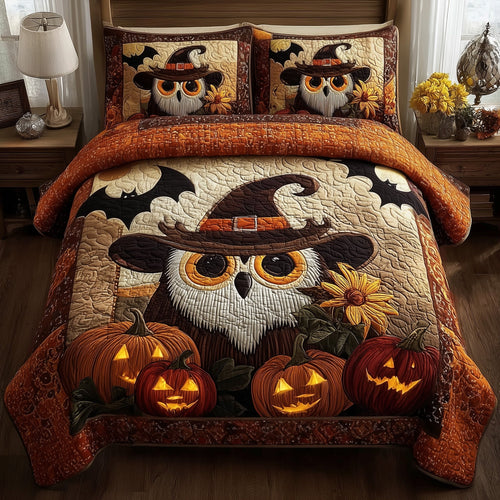 Enchanted Owl 3-Piece Quilted Bedding Set GFTOMA4090