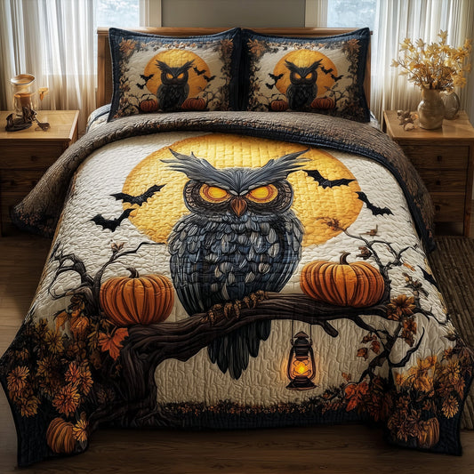 Enchanted Owl 3-Piece Quilted Bedding Set GFTOMA4091
