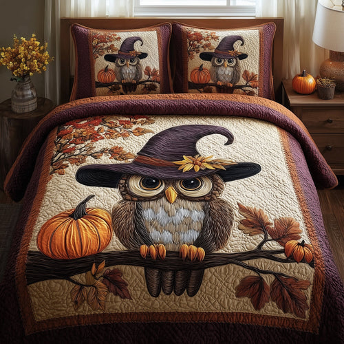 Enchanted Owl 3-Piece Quilted Bedding Set GFTOMA4093