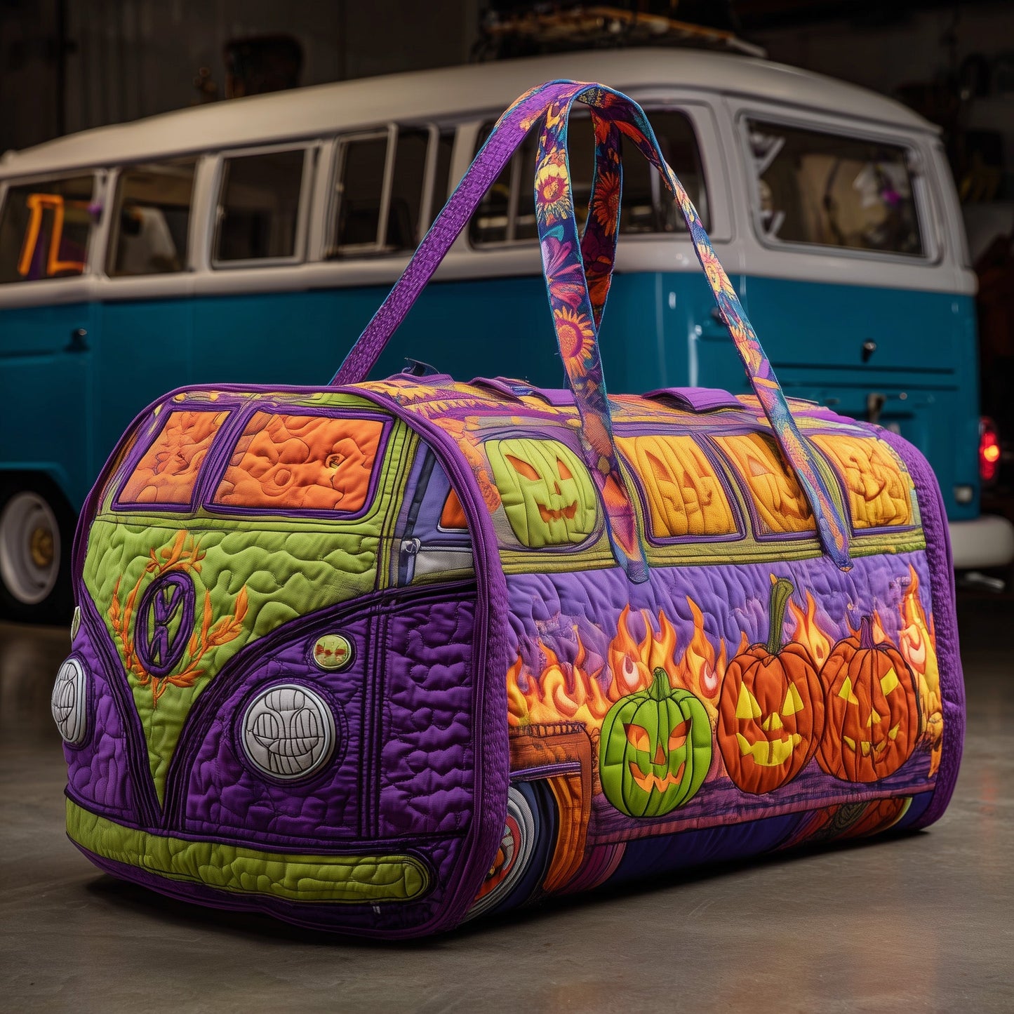 Spooky Van Quilted Duffle Bag GFTOMA4098