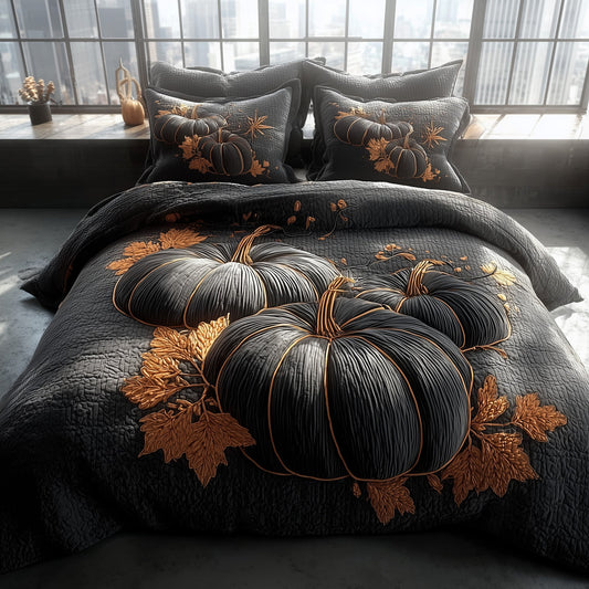 Dreamy Pumpkin Patch 3-Piece Quilted Bedding Set GFTOMA4213