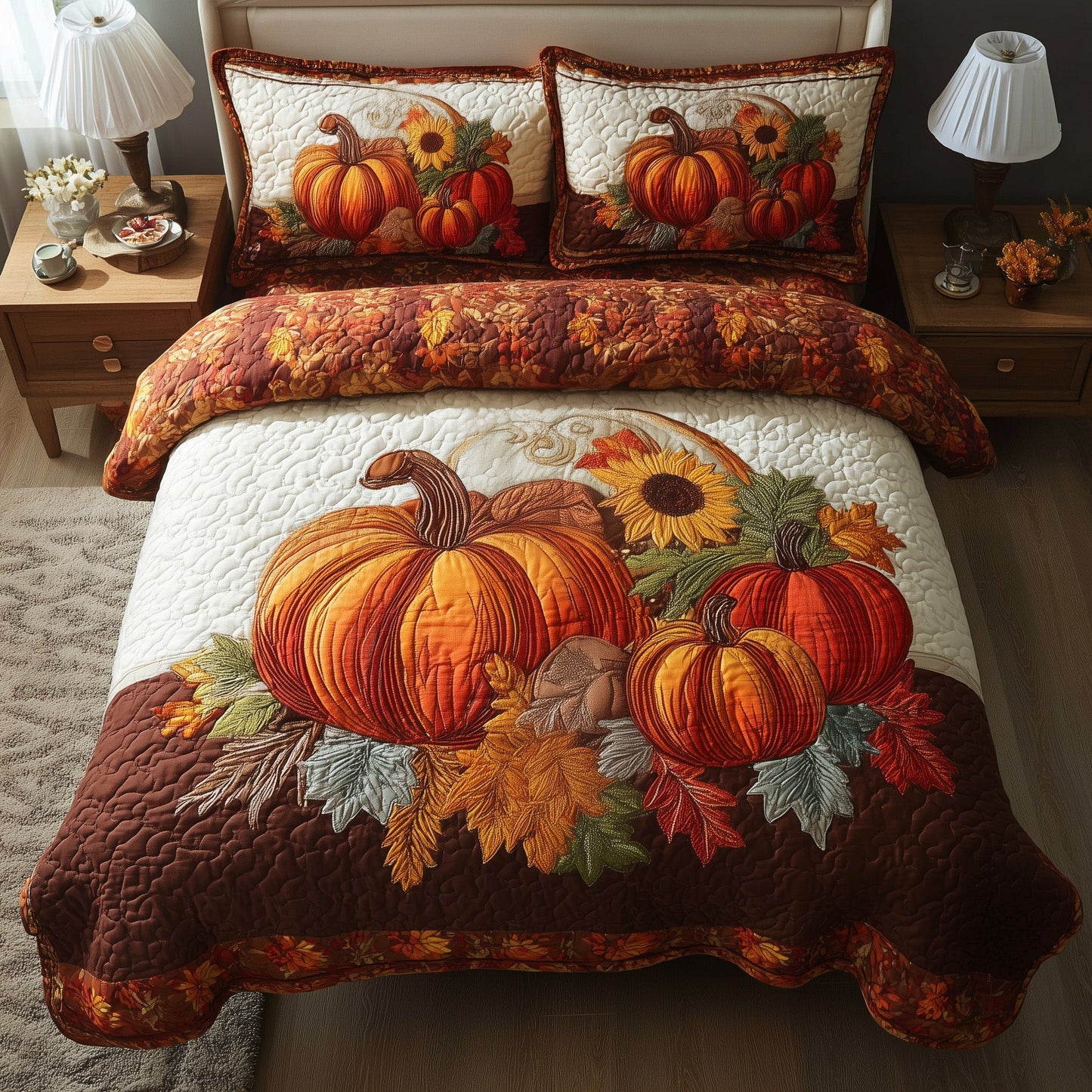 Autumn Vibe 3-Piece Quilted Bedding Set GFTOMA4222