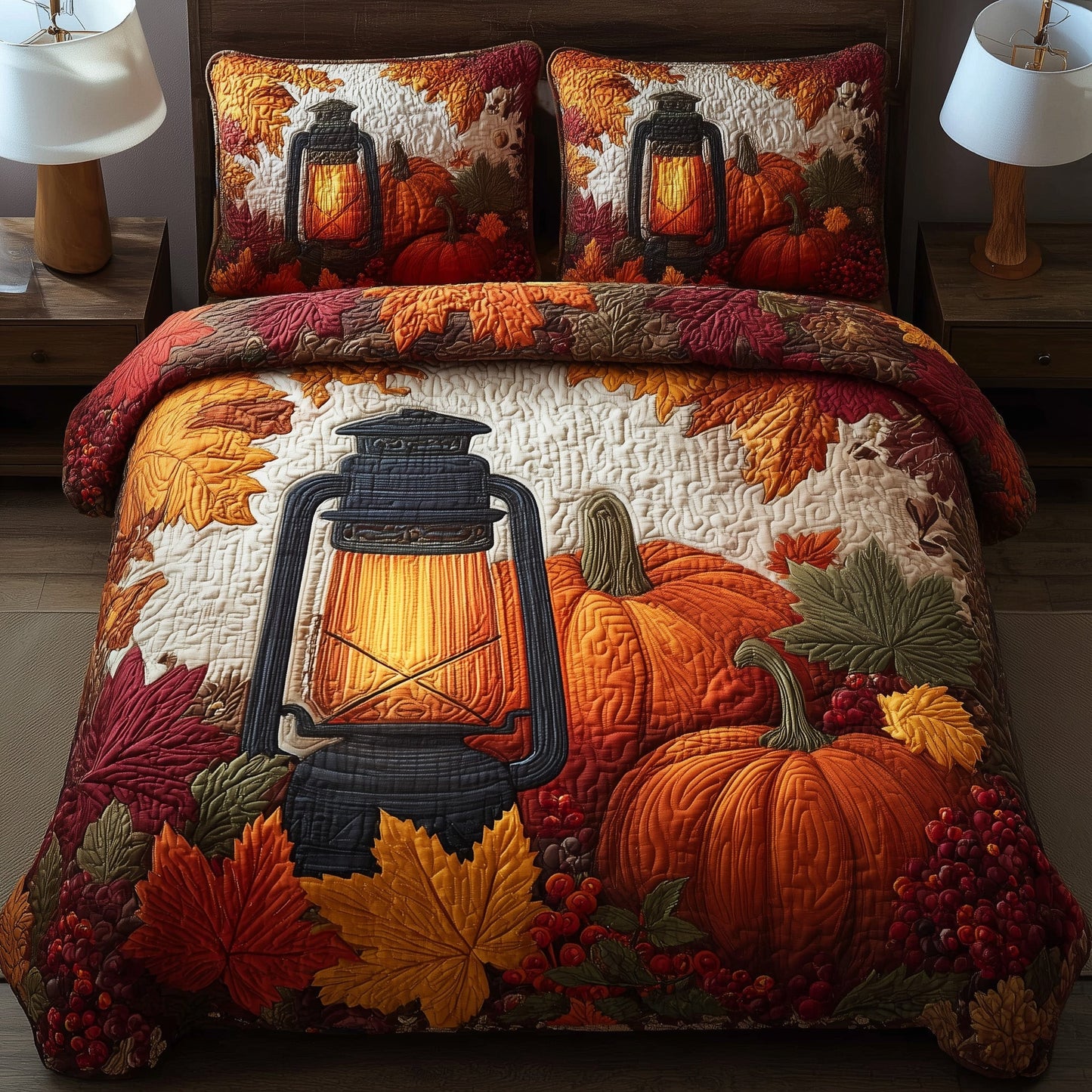 Autumn Vibe 3-Piece Quilted Bedding Set GFTOMA4223