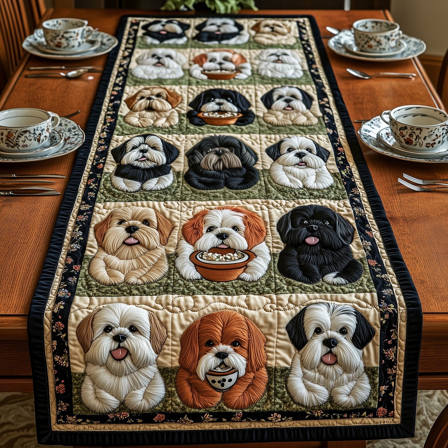 Shih Tzu Quilted Table Runner GFTOMA423