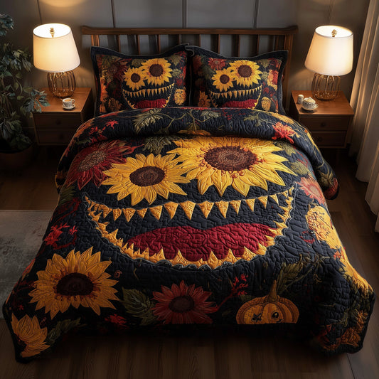 Spooky Sunflower 3-Piece Quilted Bedding Set GFTOMA4247