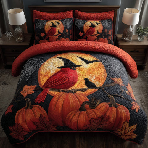 Spooky Pumpkin 3-Piece Quilted Bedding Set GFTOMA4254