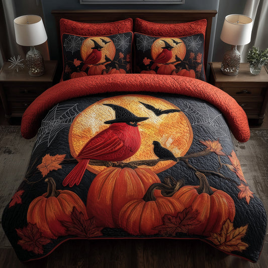 Spooky Pumpkin 3-Piece Quilted Bedding Set GFTOMA4254