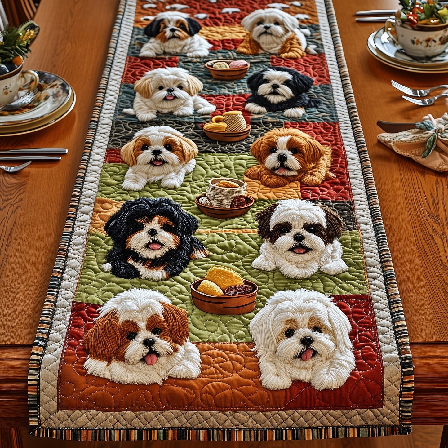Shih Tzu Quilted Table Runner GFTOMA426