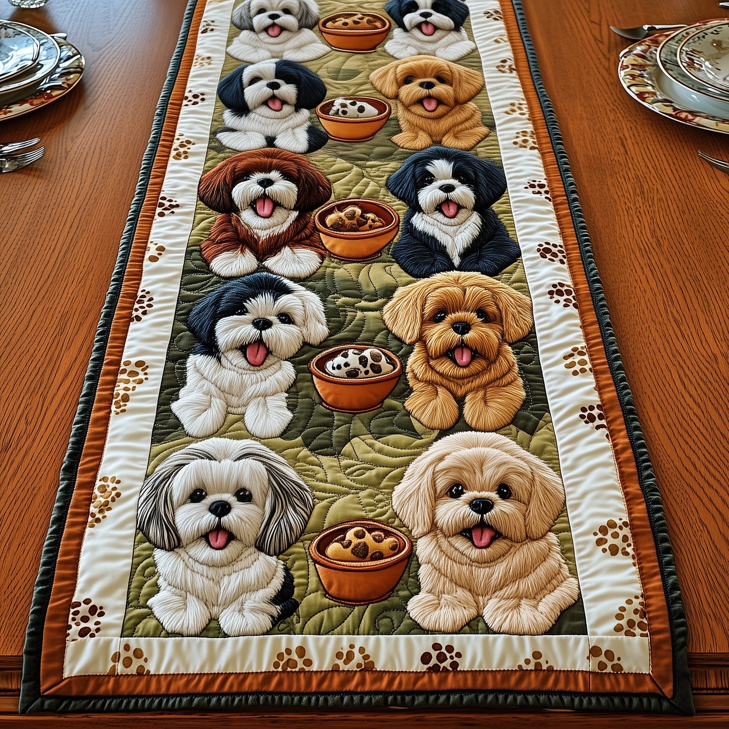 Shih Tzu Quilted Table Runner GFTOMA429