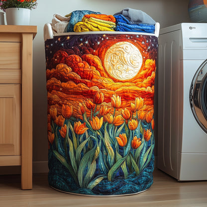 Tulip Blooms Quilted Laundry Basket GFTOMA4343