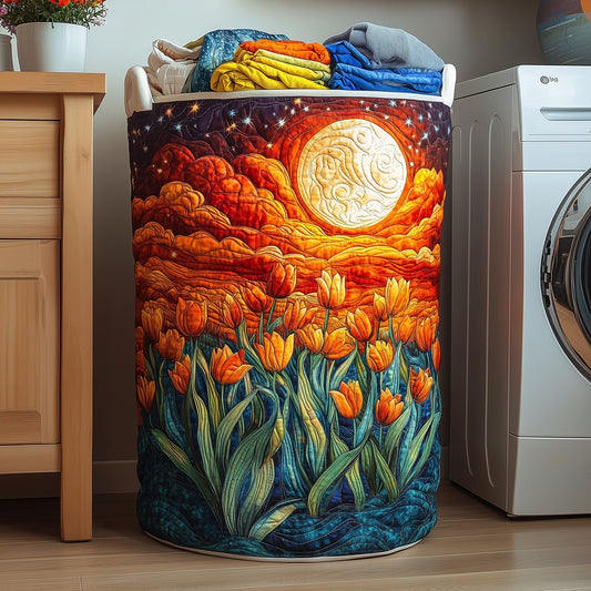 Tulip Blooms Quilted Laundry Basket GFTOMA4343