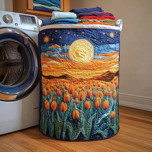 Tulip Blooms Quilted Laundry Basket GFTOMA4344