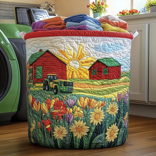 Country Tractor Quilted Laundry Basket  GFTOMA4354