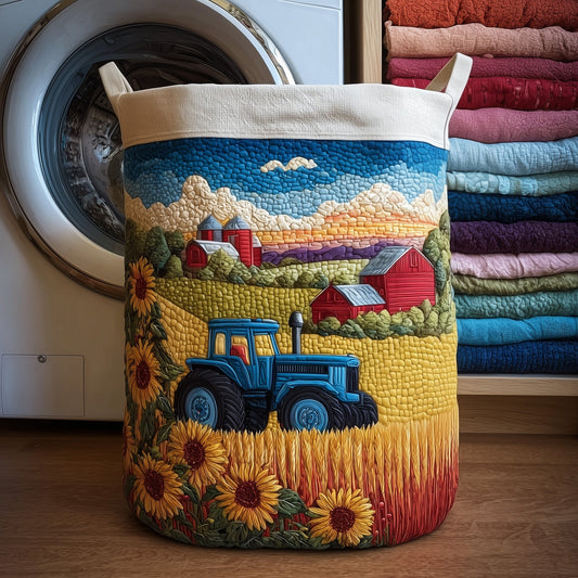 Country Tractor Quilted Laundry Basket  GFTOMA4356